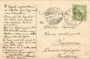 1908 Beregszász, Berehove; Bocskay utca, Római katolikus templom, ökrös szekér. Kiadja Auer K. és Ko...