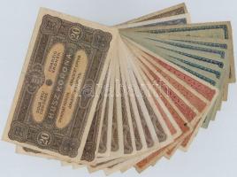 21db-os vegyes magyar korona bankjegy tétel T:I--III-