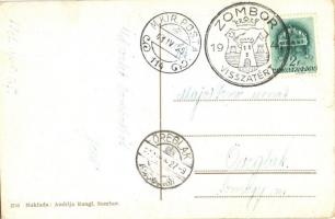 Zombor, Sombor; Vojvode Stepanovica Venac / utcakép, templom; automobil és repülőgép montázs. Kiadja...