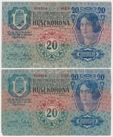 1913. 20K (2x) T:III,III-