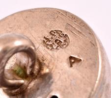 Antik ezüst(Ag) gombok, 4 db, jelzett, horpadással, sérüléssel, d: 2,5 cm, nettó: 53,4 g