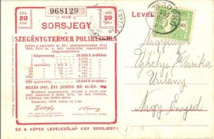 1907 Magyar katonai terep lóverseny. hátoldalon sorsjegy a Szegénygyermek Poliklinika javára  / Hung...