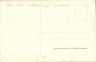 1917 Jassionov (Galícia), 15 cm kaliberű ágyú lövészárokban felállítva, álcázva / WWI K.u.k. militar...