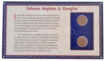 Amerikai Egyesült Államok 1945-1946. 1c Br (2xklf) karton díszlapon 1958. 4c "Lincoln-Douglas v...