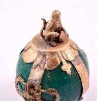 Jáde gömb majmos fém foglalatban, m: 5 cm