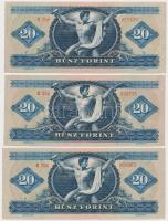 1965. 20Ft (3x) T:I-,II