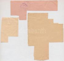 Pápa 1945. Közellátási jegy, Húsjegy (2xklf), Szappanjegy, Zsírjegy nagyrészt vágott ívdarabok illet...