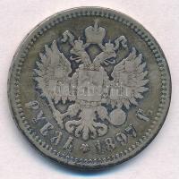 Orosz Birodalom 1897. 1R Ag "II. Miklós" T:3 
Russian Empire 1897. 1 Rouble Ag "Nich...