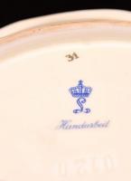 Ludwigsburg tálka, kézzel festett, jelzett, apró kopásokkal, 19×13 cm