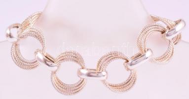 Ezüst(Ag) négykarikás bordázott karkötő, jelzett, h: 19,5 cm, nettó: 15,9 g