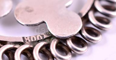 Ezüst(Ag) áttört lóherés függő, jelzett, d: 2,5 cm, nettó: 2,4 g