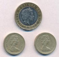 Nagy-Britanna 1983-1984. 1Ł (2xklf) + 2004. 2Ł T:2,2- Great Britain 1983-1984. 1 Pound (2xdiff) + 2004. 2 Pounds C:XF,VF