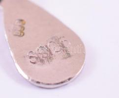 Ezüst(Ag) köves, pillangós karkötő, állítható hosszúság, jelzett, h: 17-19,5 cm, bruttó: 4,5 g