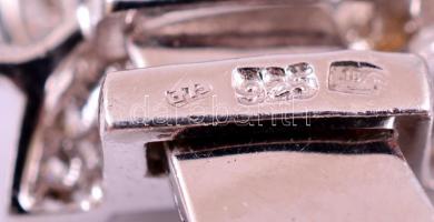 Ezüst(Ag) apró kövekkel díszített pancer karkötő, jelzett, h: 17,5 cm, bruttó: 21 g