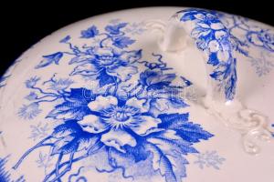 Societe Ceramique szecessziós levestál ( 2db), tálak (4db), levonókepés, kopottak egyiken hajszál re...