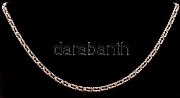 Ezüst(Ag) áttört fantáziaszemes nyaklánc, jelzett, h: 44,5 cm, nettó: 5,4 g