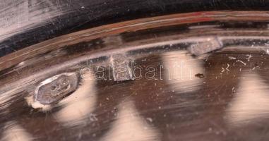 Bécsi ezüst(Ag) áttört füles kosárka, jelzett, 8×8×9,5 cm, nettó: 60,3 g