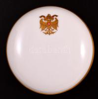 Augarten Wien címeres tégely, kézzel festett, jelzett,  apró kopásnyomokkal, d:9,5 cm