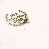 MZ Altrohlau tálka, matricás, jelzett, kopott aranyozás, d: 13 cm