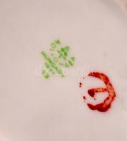 Hollóházi porcelán sörös korsó, matricás, jelzett, kis kopásnyommal, m: 15 cm