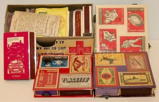 kb 100 db gyufacímke és gyufásdoboz + 3 db gyufásdobozokból készített doboz