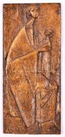 EH szignóval: Modern bronz relief, Mária a kis Jézussal, emlék II. János Pál pápa ausztriai látogatására, 16×7 cm