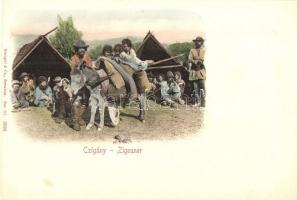 Sátoros cigány család / Zigeuner / Gypsy family, folklore