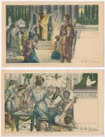 1900 Quo Vadis - 9 darabos litho képeslapsorozat G.G. Bruno rajzaival, használatlan kiváló minőségbe...