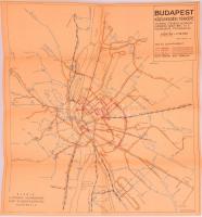 1957 Budapest közlekedési térképe, kiadja: Fővárosi Villamosvasút sajtó és Balesetelhárítási Csoportja, 40×36 cm