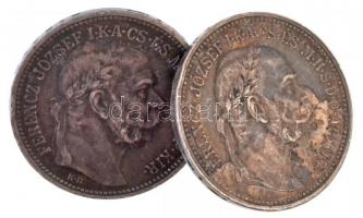 1915KB-1916KB 1K Ag Ferenc József (2xklf) ékszerré alakítva? Jelzett Ag a két érmét összefogó rész. T:2