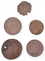 5db-os vegyes magyar és külföldi rossz tartású, sérült ezüstpénz tétel, közte Amerikai Egyesült Álla...