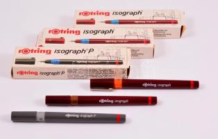 3 db Rotring Isograph toll, eredeti dobozában, tájékoztató leírással, német gyártmány