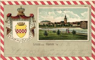 1904 Hamm. Ansicht von Norden / coat of arms. E. Griebsch 8311. Emb. litho (fa)