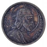 1938. 5P Ag "Szent István" T:2 patina Adamo P8.1