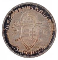 1938. 5P Ag "Szent István" T:2 patina
Adamo P8.1