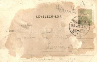 1902 Budapest XIII. Margitsziget, Margitszigeti kikötő, gőzhajó. Divald Károly 2. sz. (megerősített ...