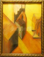 Szinezett tusrajz keretben "Moholy.Nagy. L." jelzéssel keretben 30x37cm