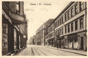 Hamm, Ostrasse / street view with clock shop