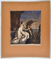 Iványi Grünwald Béla (1867-1940) - Prihoda István (1891- 1965): József és Putifárné. Színezett rézka...