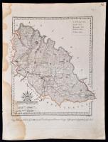 1811 Máramaros vármegye. ComitatusMaramarosiensis. Színezett rézmetszet, papír, 24x32 cm a vármegye ...