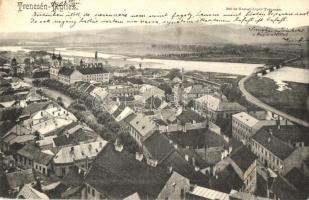 1903 Trencsénteplic, Trencianske Teplice; látkép, híd, templom. Gansel Lipót 300. sz. / general view, bridge, churches (Rb)