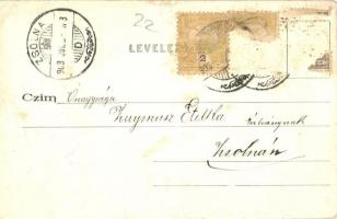 1903 Trencsénteplic, Trencianske Teplice; látkép, híd, templom. Gansel Lipót 300. sz. / general view...