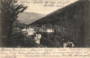 1902 Trencsénteplic, Trencianske Teplice; látkép, nyaralók. Gansel Lipót 5. / general view, villas (EK)