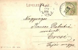 1906 Trencsénteplic, Trencianske Teplice; látkép, nyaralók / general view, villas (EK)