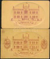 cca 1870 2 db keményhátú portréfotó Veress Ferenc (1832-1916) kolozsvári műterméből, hátoldalon a mű...