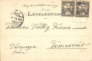 1902 Győr, Deák utca feldíszítve 1902 április 12-13-án, "Isten hozott" felirat. Gróf Széch...