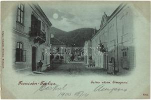 1900 Trencsénteplic, Trencianske Teplice; Szina utca. Kiadja Edgar Schmidt / Sinagasse / street view (EK)