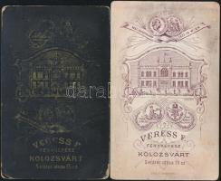 cca 1880 Ajtai-Kovách Gabriella 2 db keményhátú portréfotója, Veress Ferenc (1832-1916) kolozsvári m...