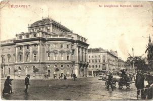 1912 Budapest VIII. Ideiglenes Nemzeti Színház, villamos (EB)