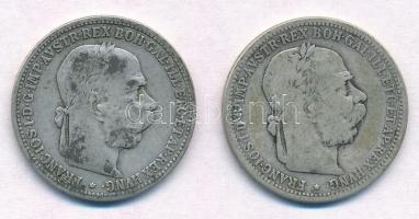 Ausztria 1893-1894. 1K Ag Ferenc József (2xklf) T:2-,3 Austria 1893-1894. 1 Corona Ag Franz Joseph (2xdiff) C:VF,F
